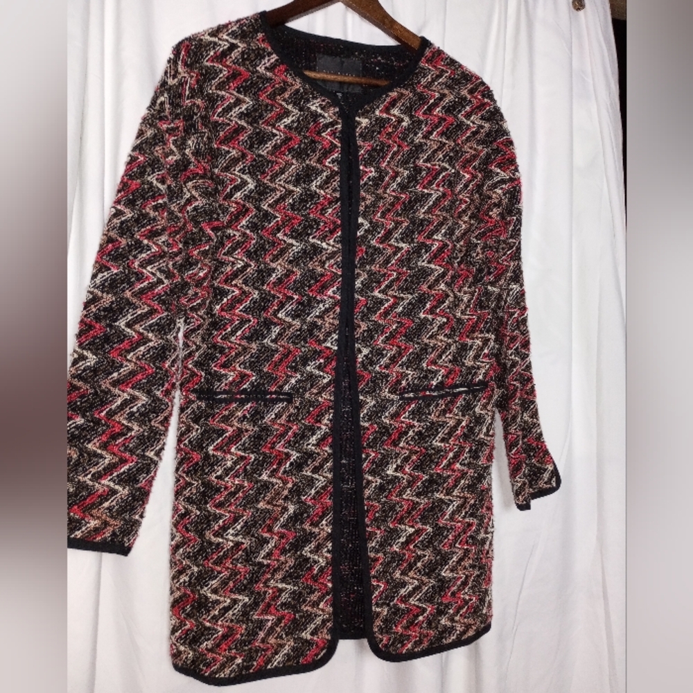 Sanctuary Zigzag Small Jacket Women's Boho Office Momcore Business Casual Scandi